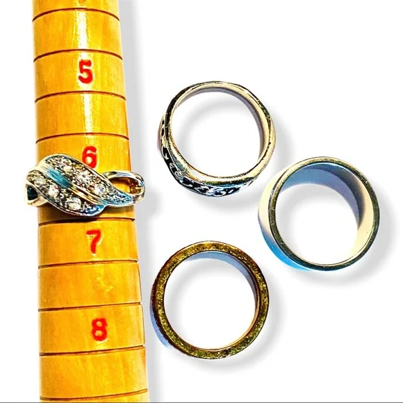 8 RINGS | Rhinestone | Mixed Metals Stack - Picture 8 of 15